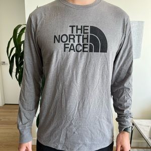 The North Face: Gray Long Sleeve T-Shirt